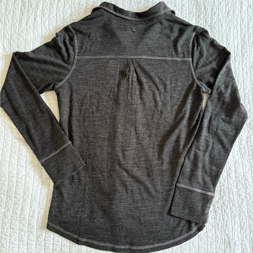 Prana Charcoal Long Sleeve merino wool top - Picture 3 of 3